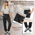 thumbnail image 3 of TEMOFON Women's Cuffed Jogger Fleece Sweatpants Soft Lounge Pants with Pockets Adjustable Drawstring for Casual Workout Running, 3 of 7
