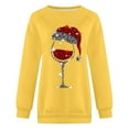 thumbnail image 4 of Fiaer Crewneck Sweatshirts Christmas Women Funny Oversized Long Sleeve Xmas Red Glass Pullover Loose Fit Trendy Tops Yellow XXL, 4 of 4