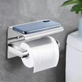 thumbnail image 1 of Toilet Roll Holder Wall Mounted, Brushed Stainless Steel No Drill Tissue Roll Holder Bathroom Accessories(Silver), 1 of 4