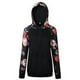 thumbnail image 2 of Sudadera con capucha para mujer, estampado floral, manga larga, bolsillo, suéter con capucha, top, negro, m Inevent AP000831-10, 2 of 7