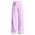 thumbnail image 4 of hoksml Women's Polka Dot Wide Leg Pants Fold Over Drawstring High Waist Casual Everyday Trousers, 4 of 6