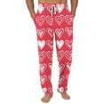 thumbnail image 2 of Men's Drawstring Pocket Cuffed Casual Pants, Valentine's Day Print Home Sleep Pants for Gift, Holiday and Relaxation,Red,M, 2 of 7