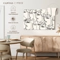 thumbnail image 5 of Elephant Stock Women's Faces Illustration Wall Art - Horizontal Canvas Wall Art - Living Room Wall Decor - People Canvas - White And Black Decor - 36" x 24", 5 of 8