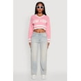 thumbnail image 3 of Womens Daisy Chenille New York Graphic Cropped Sweater, 3 of 5