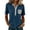 Dark Blue, variant on Vintage Two Tone Henley Tee for Women Contrast Pocket Casual Blouse Blue 3XL