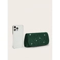 thumbnail image 5 of RUMANLAND Women's Emerald Green Rhinestone Pleated Evening Clutch Purse Elegant Formal Handbag for Wedding Party Prom, 5 of 7