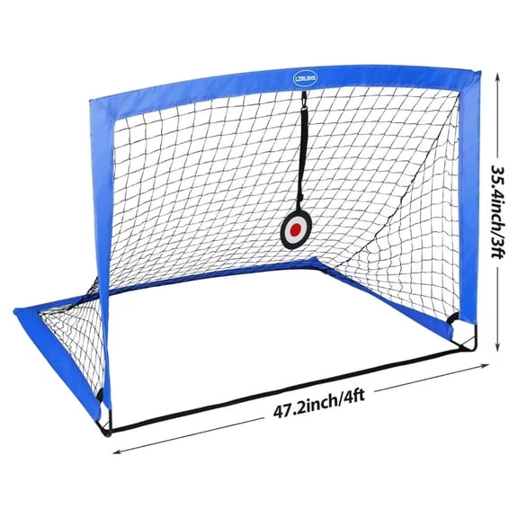 Doulami Soccer Goal Portable Soccer Goals for Backyard 4x3ft Pop Up Soccer Nets Training Equipment Blue
