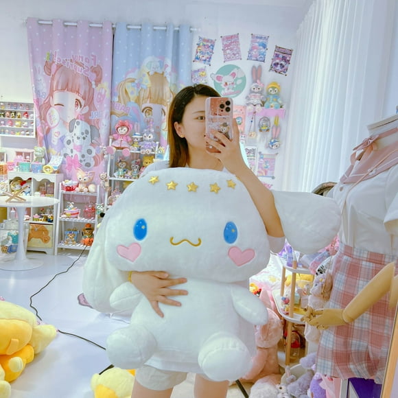 Cute Big Size Cinnamoroll Kuromi Plush Toy Kawaii Japanese Style Doll Stuffed Anime My Melody Plushies Sofa Decorative Pillow