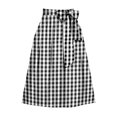 thumbnail image 4 of TTUHYWXI Womens A Line Midi Skirt Pleated Striped Color Block Elastic Waist Tiered Summer Casual Trendy Dressy Long Skirts (Black, XL), 4 of 4