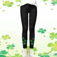 thumbnail image 5 of Bainana Girls St Patricks Day Printed Leggings Elastic Waist Tiper Leg Casual Yoga Pants Comfortable Stretch Little Girls Athletic Playwear Bottoms Black Size 6-7 Years, 5 of 6
