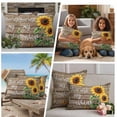 thumbnail image 4 of Yellow Sunflower Outdoor Pillow Covers 24x24 Set of 2,Waterproof Patio Throw Pillowcase Protectors,Butterfly Sunshine Brown Farmhouse Wood Decorative Pillow Shams Cushion Covers for Seat Bed Couch, 4 of 8