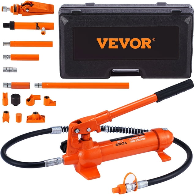 VEVOR Porta Power de 4 toneladas/8800 LBS, ariete hidráulico portátil con manguera de aceite de 3,9 pies/1,2 m, kit de reparación de marco de carrocería con estuche de almacenamiento