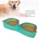 thumbnail image 2 of Pet Food Bowl, Pet Food and Water Dishes Cute Glasses Shape Large Capacity Mess Proof Portable Cat Dog Dual Bowl for Indoor Travel, 2 of 4