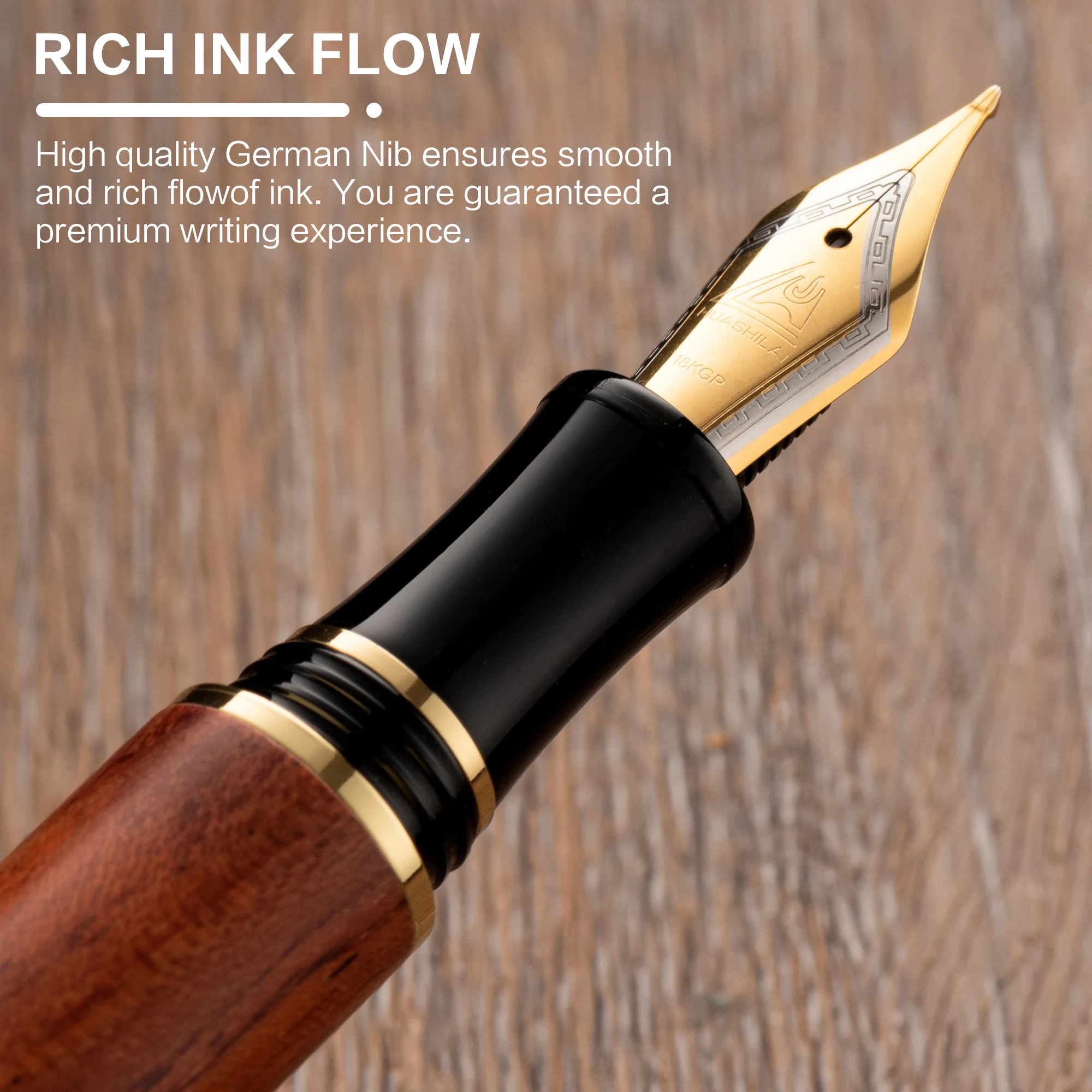 Luxury Wood Pen Set - Exquisite Handcrafted Fountain Pen with Elegant Gift Box - Perfect for Graduation, Birthday, or Business Gifts - Premium Writing Instrument for Professionals and Collectors