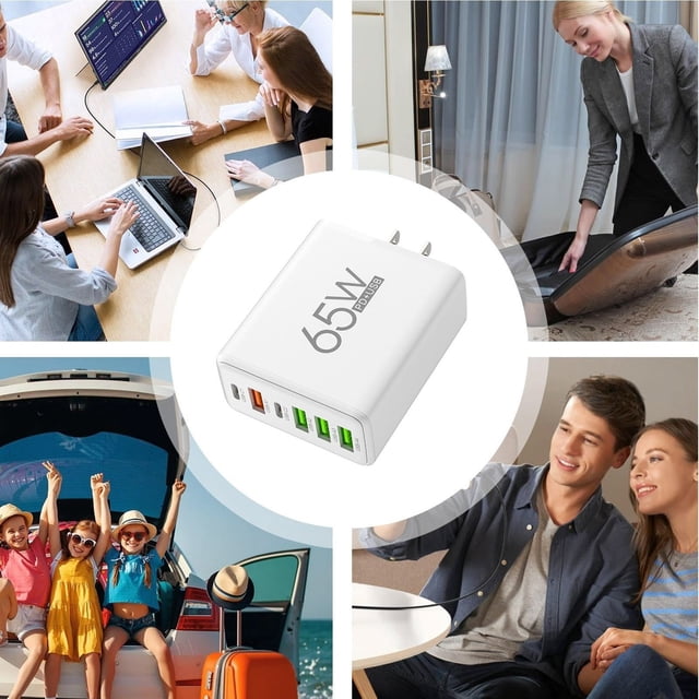 Creatine Universal Port Travel Charger 2x Type C PD + 4x USB Ports 3.1A Output Perfect For US Compact & Efficient