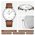 thumbnail image 5 of Watches for Man Ultra-Thin Men’s Quartz Watch with Large Minimalist Dial,Date Window ,Leather strap,Gift for Man Father's Day gift, 5 of 9