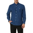thumbnail image 1 of CAMISAS DE CUADRO DE MANGA LARGA DE AJUSTE REGULAR PARA HOMBRES CON BOLSILLOS AZUL S, 1 of 5
