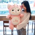 thumbnail image 2 of Cartoon Cat Stuffed Animals Plush Toys Kawaii Soft Doll Dress up Giraffe Frog Penguin Dinosaur Kids Plush Doll Girls Gift zhangyuxiang LED, 2 of 2