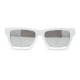 thumbnail image 2 of Womens Classy Mod Horn Rim Plastic Fashion Chic Sunglasses White - Silver Mirror, 2 of 4