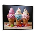 thumbnail image 2 of Designart "Cream Popart Food Ice wall art III" Food & Beverage Floater Framed Canvas Print, 2 of 7