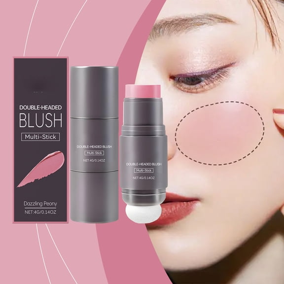 2 In 1 Make Up Stick,Blush Stick for Cheeks,Lightweight Long-Lasting Color Natural Makeup Stick for Cheek, Lip and Eye,Blendable Cosmetic Makeup Blush