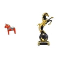 thumbnail image 1 of Estatua sueca de caballo Dalecarlian, figura decorativa de escritorio hecha a mano, de madera y resina, ideal para el hogar, la oficina o estantería., 1 of 8