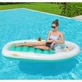 thumbnail image 6 of H2OGO! Vacation Yacht Lounge - 7'1" x 46" - White & Green, Bestway, Inflatable Pool & Water Float, Built In Storage & Cupholder, Headrest, Easy Inflate & Deflate, Heavy Duty Handles, 6 of 8