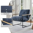 thumbnail image 6 of Dining Chairs Set,Modern Chair Comfy Chair With Removable Cushion Vanity Chair With Wood Armrests For Living Room Bedroom Blue, 6 of 9