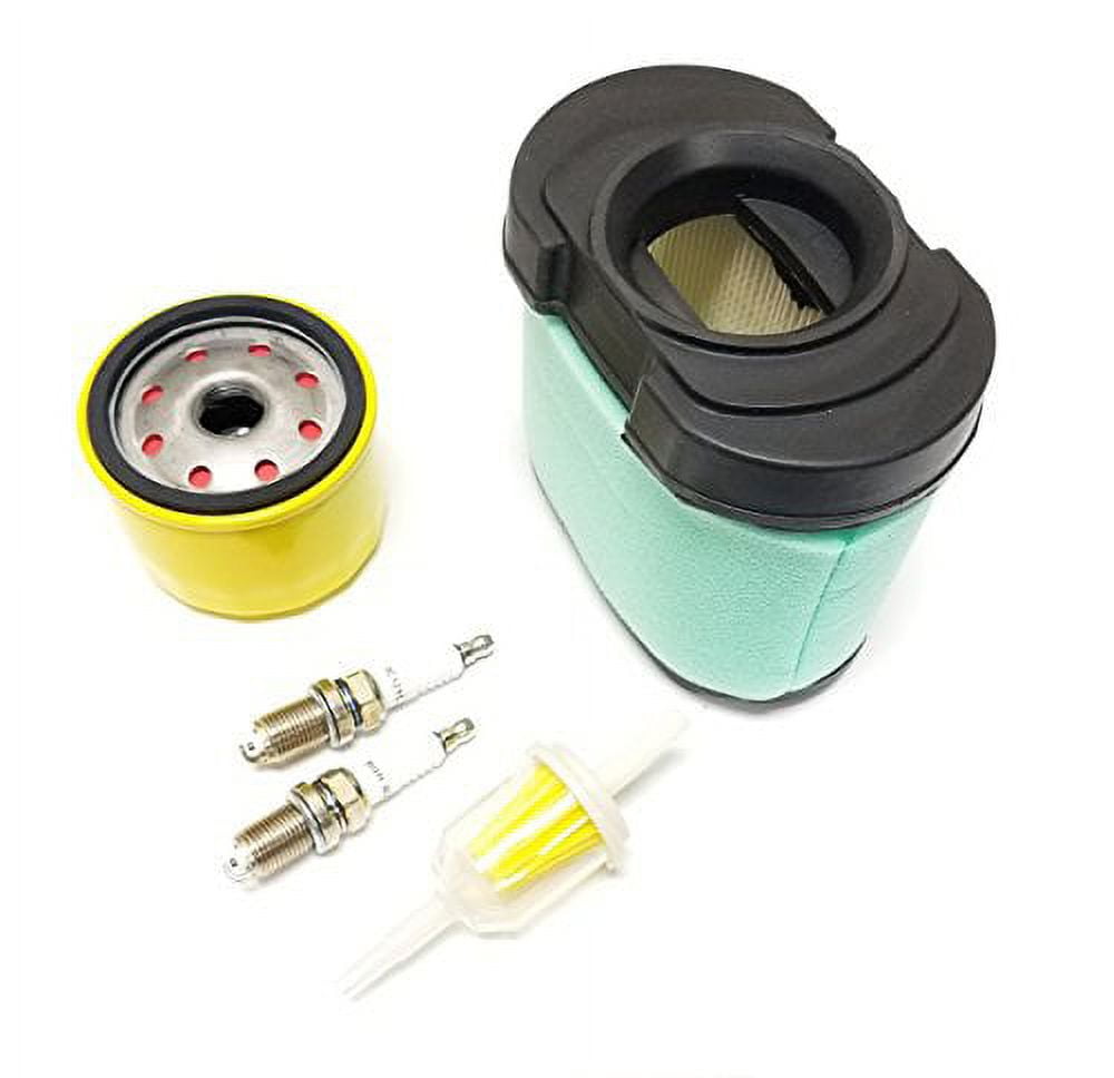 Tune Up/Maintenance Kit for John Deere Lawn Mowers Replaces Airfilter 792105 + Pre-Filter, Fuel Filter AM116304, Oil Filter 696854, and 2 Spark Plugs RC12YC