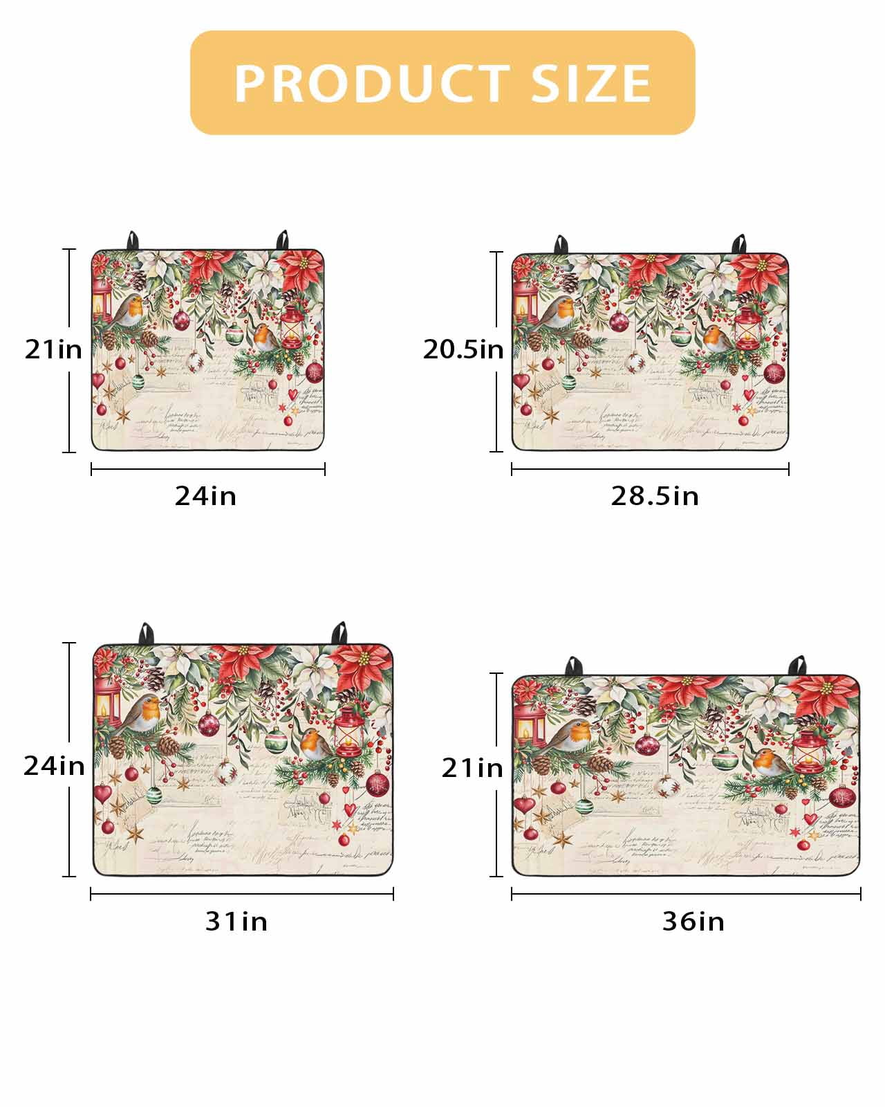 Large Induction Cooktop Protector Mat Christmas Stove Top Covers for Electric Stove, Xams Tree Winter Poinsettia Pine Cones Red Decorative Stove Burner Cover Mats, Glass Top Stove Cover