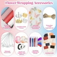 thumbnail image 3 of 512Pcs Flower Wrapping Paper Kit with 120 Sheets Waterproof Floral Wrapping Paper 3D Butterfly Decor Crowns,Bouquet Pins Ribbons,DIY Crafts for Mother's Day Valentines Graduation Birthday Gift, 3 of 9