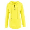 thumbnail image 4 of Lmnyox Hoodies for Women Long Sleeve V Neck Button Sweatshirts with Pocket Fall Winter Drawstring Pullover Tops, 4 of 5