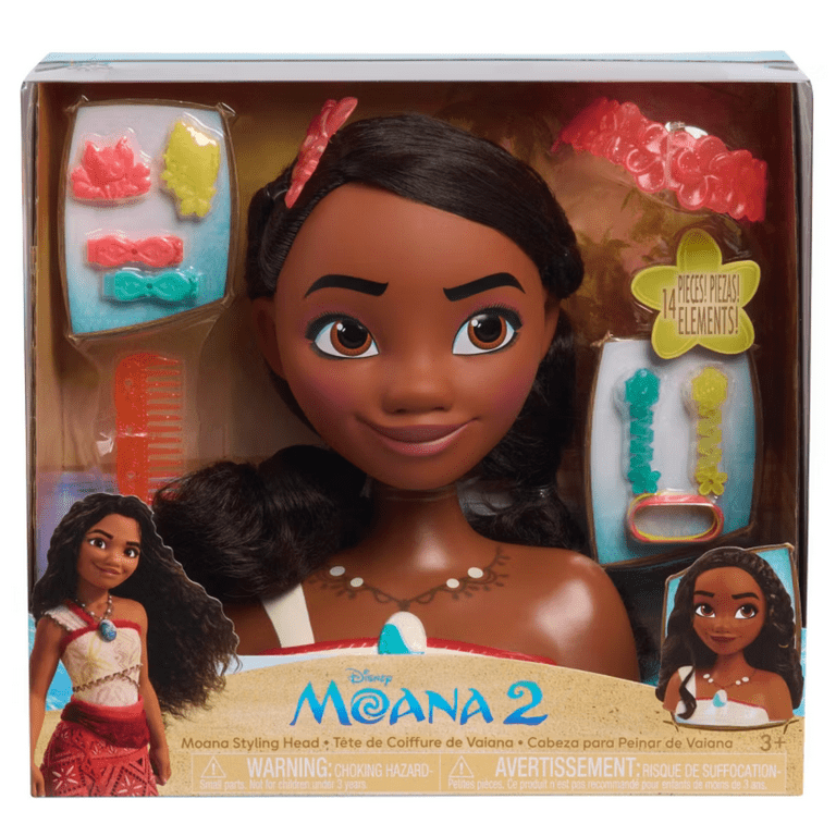Disney Princess Moana 2 Styling Head, 14-pieces, Pretend