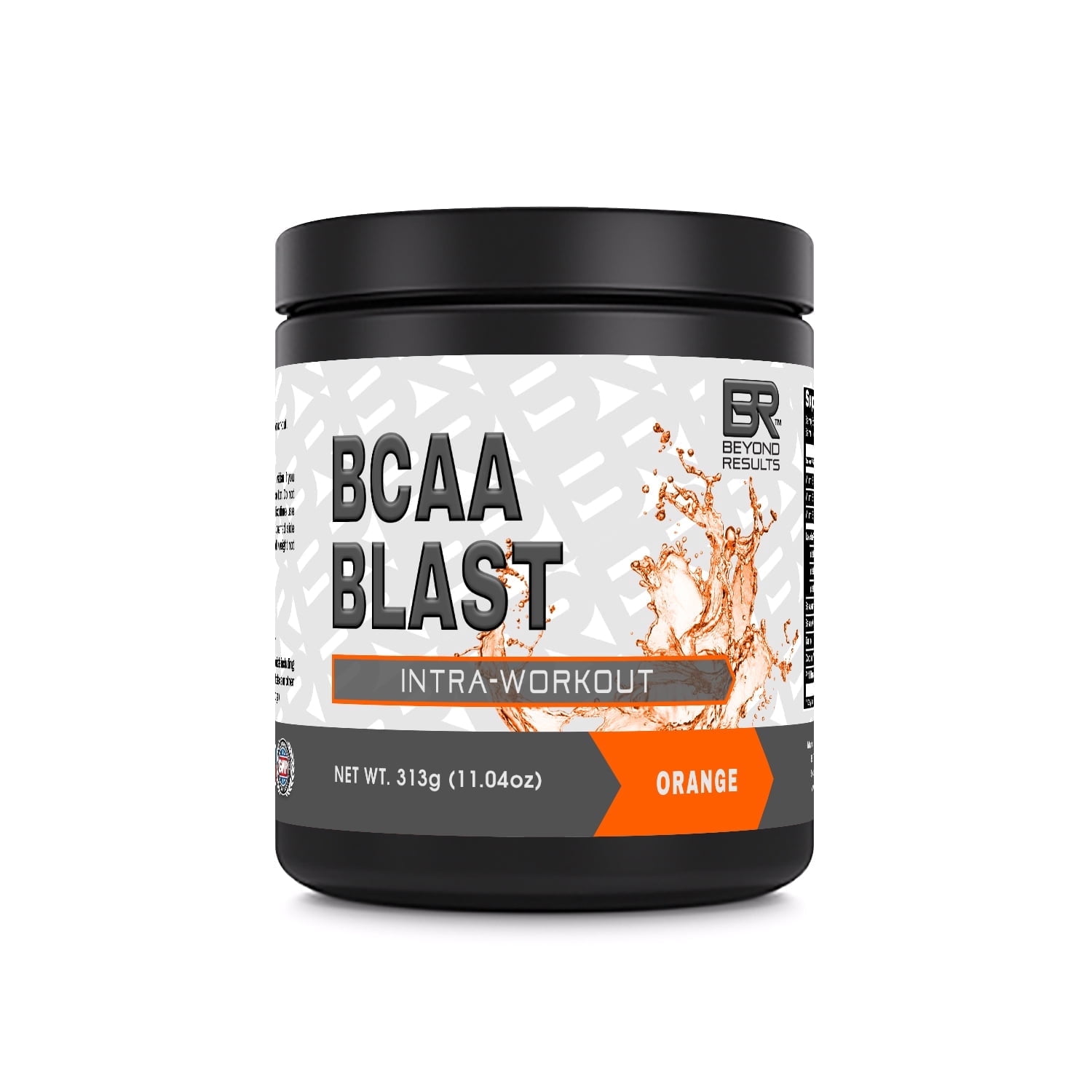 Beyond Results BCAA Blast 313 Grams Powder Natural Orange Flavor Supplement | BCAA 2:1:1 | 25 Servings Bottle | Branched Chain Amino Acids Supplement | Made in USA
