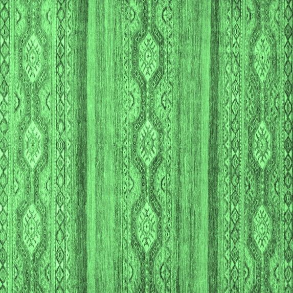 Ahgly Company Indoor Square Southwestern Emerald Green Country Area Rugs, 6' Square