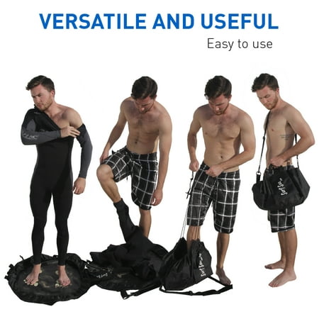 Drawstring Hobo Bag - Surf Sac Wetsuit Changing Mat - Large Waterproof Surf Bag with Drawstring, use as Wetsuit Bag - BONUS Shoulder Strap
