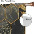 thumbnail image 6 of Red Rose Marble Curtains, Gold Red Rose Flower Window Treatments Rustic Retro Golden Leaves Marble Hexagon Texture Blackout Drapes for Bedroom Kitchen Living Room W52xL84in, 6 of 6