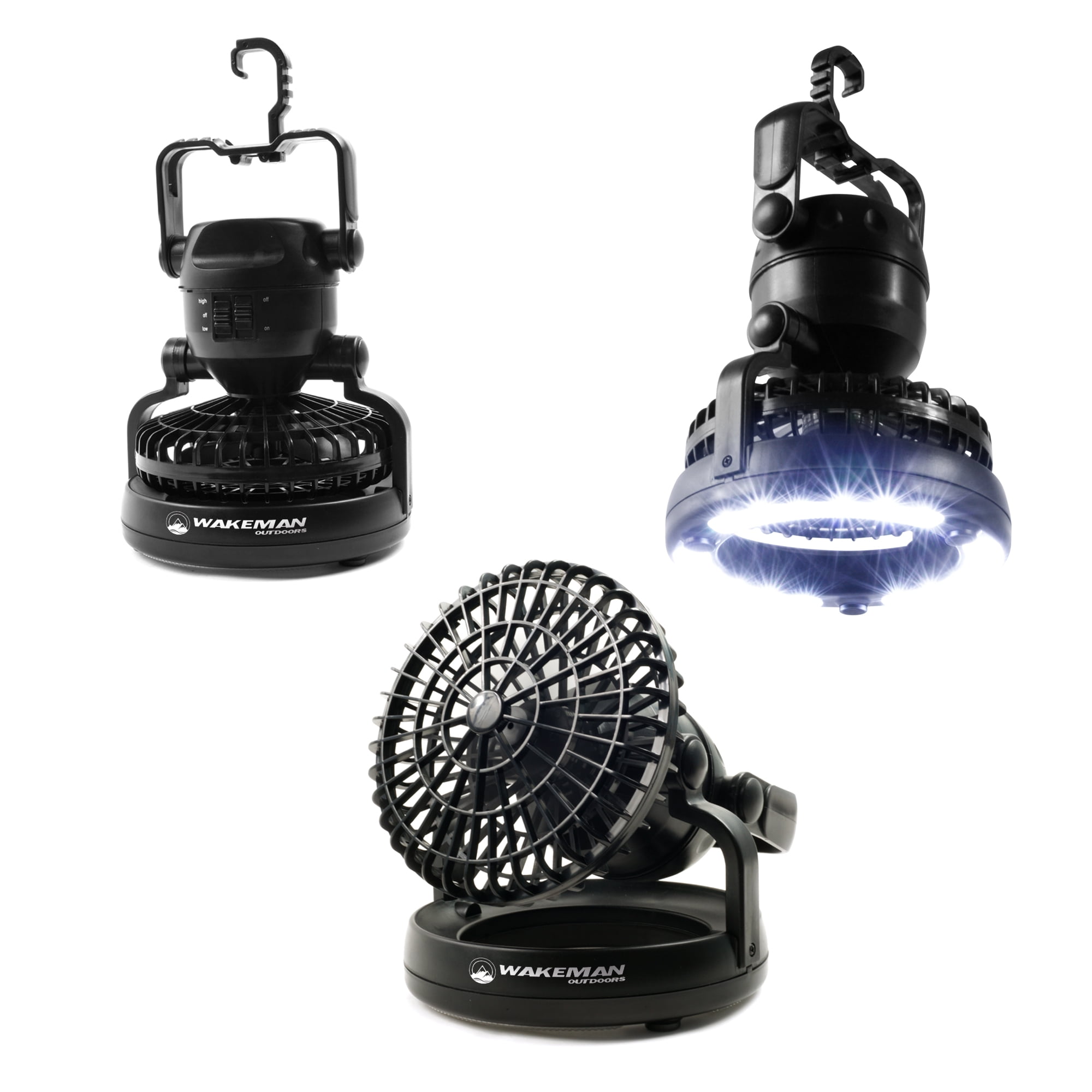 Tent Fan Light LED Camping Hiking Headlamp Gear Equipment Portable Ceiling Lamp 