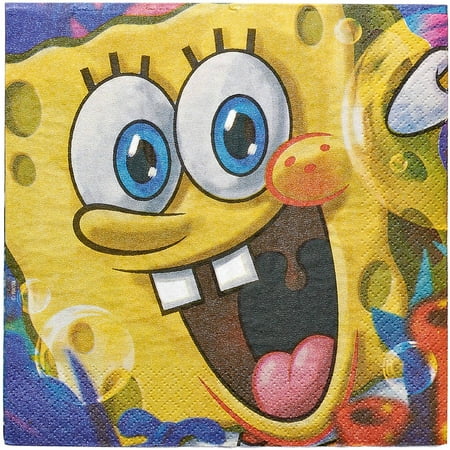 SpongeBob SquarePants Lunch Napkins, 16 Count, Party Supplies