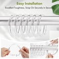 thumbnail image 6 of Bathway Plastic Shower Curtain Rings, 12 Pcs Clear Shower Curtain Hooks, O Shape Shower Curtain Hooks Rings, Easy to Snap Closure Shower Hooks for Shower Curtain and Liner Bathroom, 6 of 8