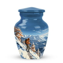 SUBSH Winter Wanderlust The Hiker's Majestic View - Keepsakes for Ashes of Loved Ones - Perfect Memorials Cremation Urns - Memorial Urns for Human Ashes - Urns for Adults (Size-3inch,1pcs)