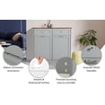 thumbnail image 6 of Tilt Out Trash Can Cabinet with Double Hidden Can Holder, Kitchen Free Standing Recycling Cabinet, Dog Proof, Wood, Gray, 6 of 18