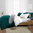 thumbnail image 2 of CCNY 1000 TC 100% Egyptian Cotton Duvet Cover with 2 Matching Pillowcases Super King Size Reversible Pattern, Zipper Closure, Corner Ties (Teal), 2 of 7