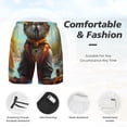 thumbnail image 3 of Kdxio Riverside Meditating Cat Print Mens Swim Shorts with Mesh Lining, Breathable and Quick-Drying, Adjustable Waist, Privacy Pocket-XX-Large, 3 of 6