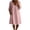 Pink, variant on Horkkom Mini Dresses for Women Summer V Neck Long Sleeve Sundresses Solid Color Loose Casual Beach Dresses with Pockets L