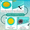 thumbnail image 6 of Pirecart Round Floating Inflatable Water Hammock, Pool Floatsfor Adults, Swimming Platform with Pump & Storage Bag, Large Size for 2-3, Green, 6 of 9