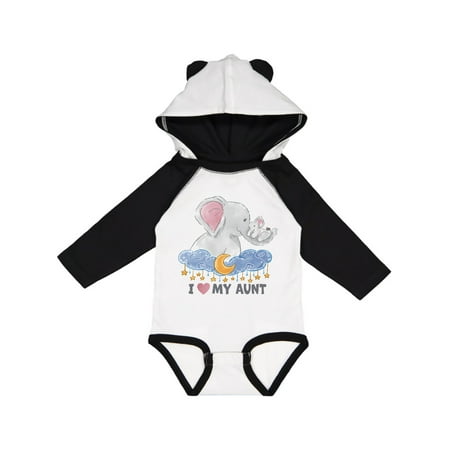

Inktastic I Love My Aunt Elephant Family Gift Baby Boy or Baby Girl Long Sleeve Bodysuit