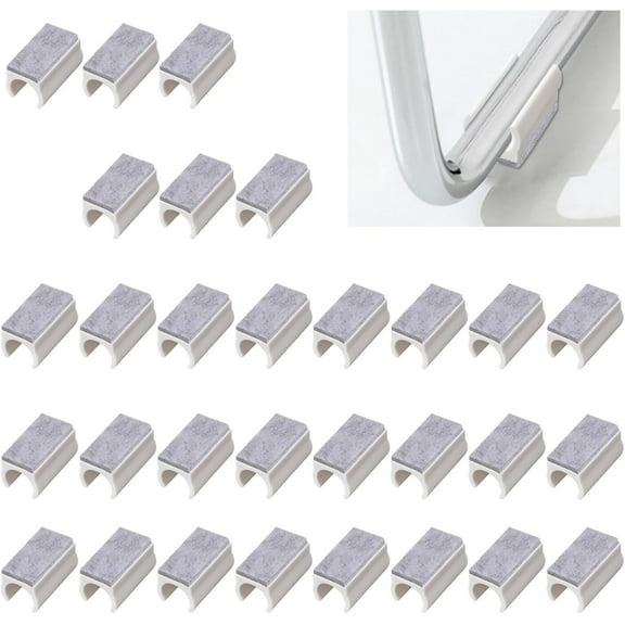 Chair Pads, 30pc Felt & Plastic Chair Leg Protectors, U-Shaped & Rectangle Tips for Round & Sled Base (18mm, White)