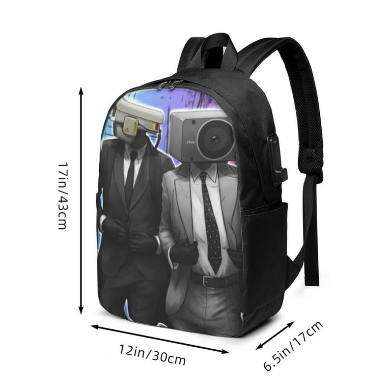 Skibidi Toilet Backpack for Men Women Teen Water Resistant Casual Daypack Fits Laptop with USB Charging Port 17 in Bookbag for Travel School Hiking Gift Walmart