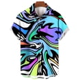 thumbnail image 3 of Xysaqa Gym Tops Men's T-Shirts Men's Novelty Hawaiian Shirt Tie-Dyed Big & Tall Mens Shirts Casual Short Sleeve Button Up T-Shirt Summer Hawaiian Beach Vacation Shirts S-5Xl Oversized Tshirts for Men, 3 of 3